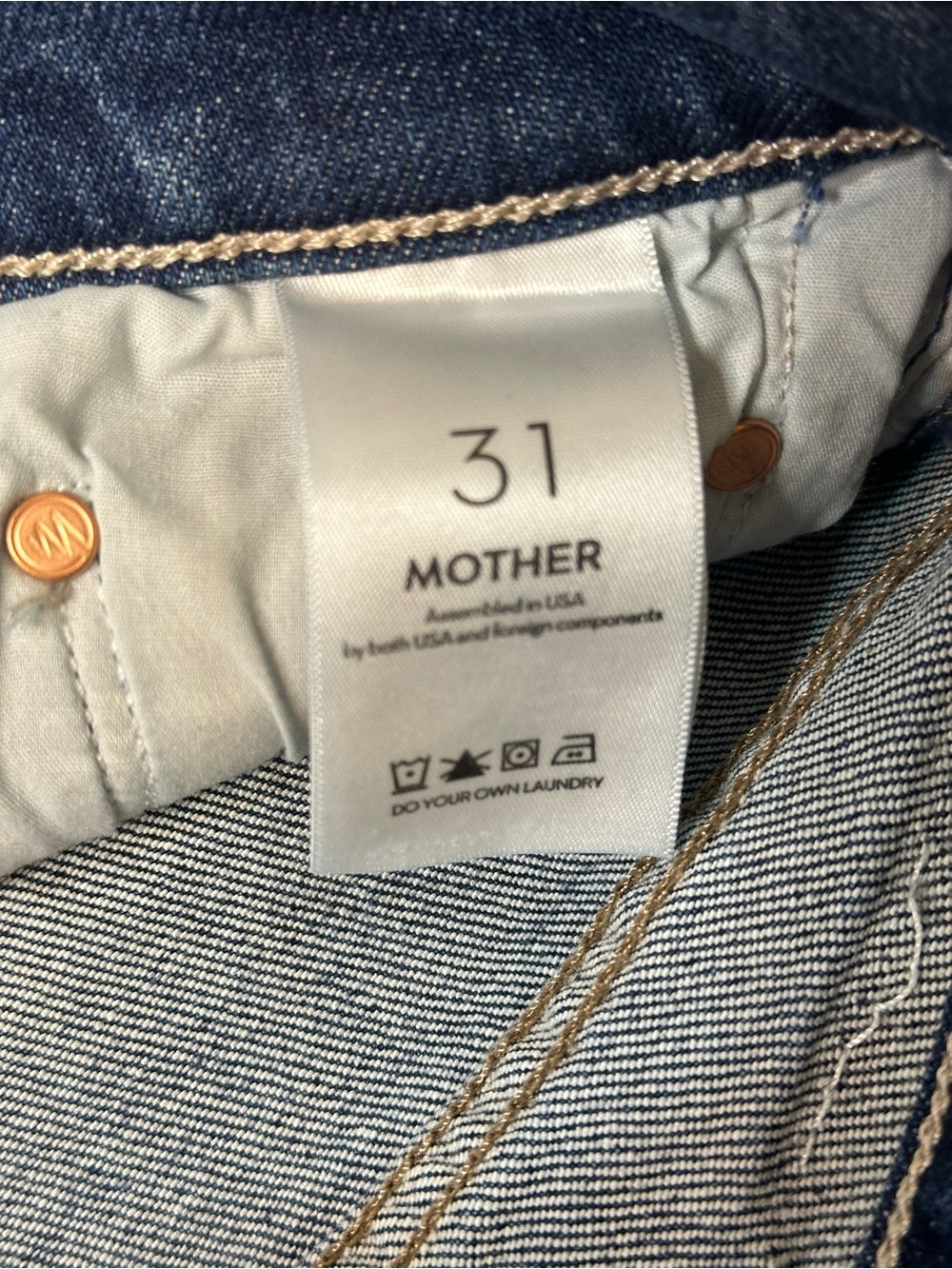 NWT sz 31 Mother Tomcat Roller Skimp mid rise wide leg wash Perfectly Imperfect - Picture 12 of 14